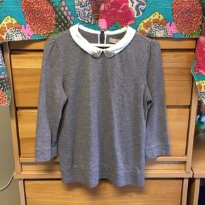 LOFT jeweled collar sweater